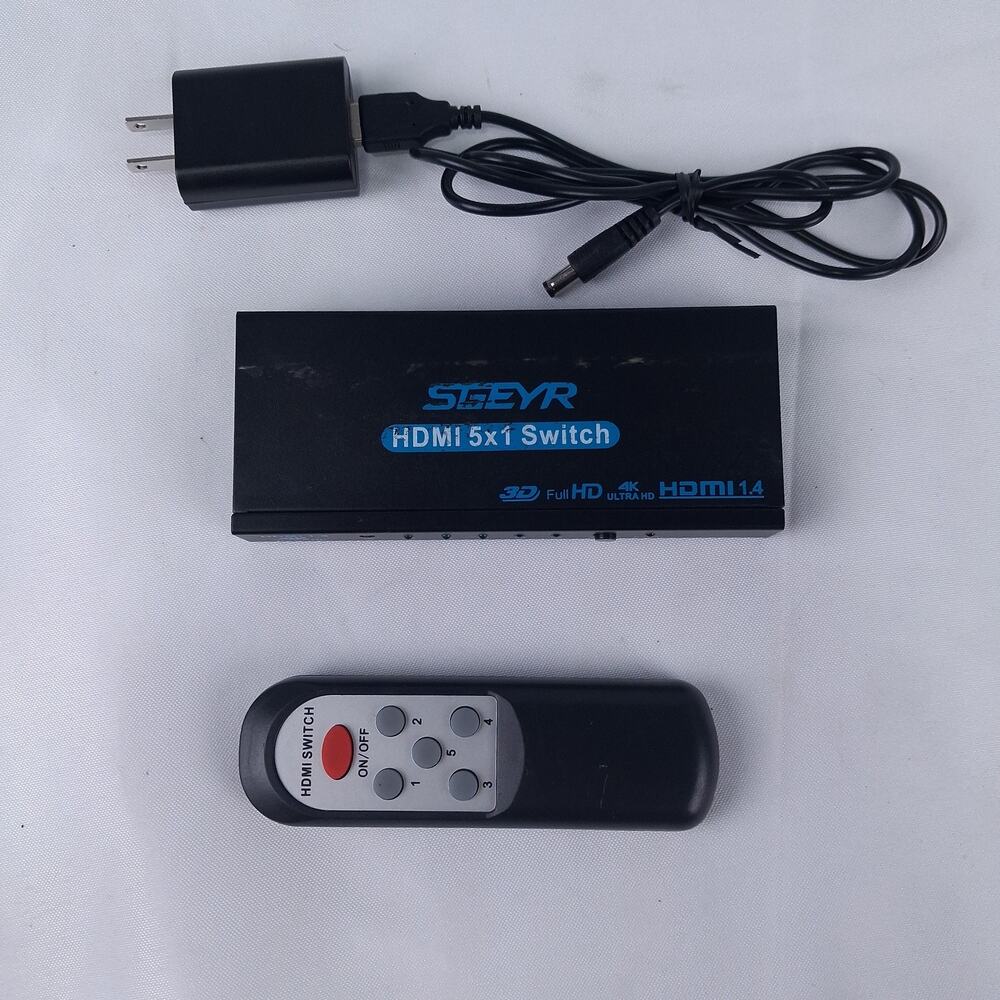 SGEYR 5x1 Switch Selector Port Box with IR Remote Control HDMI Switch